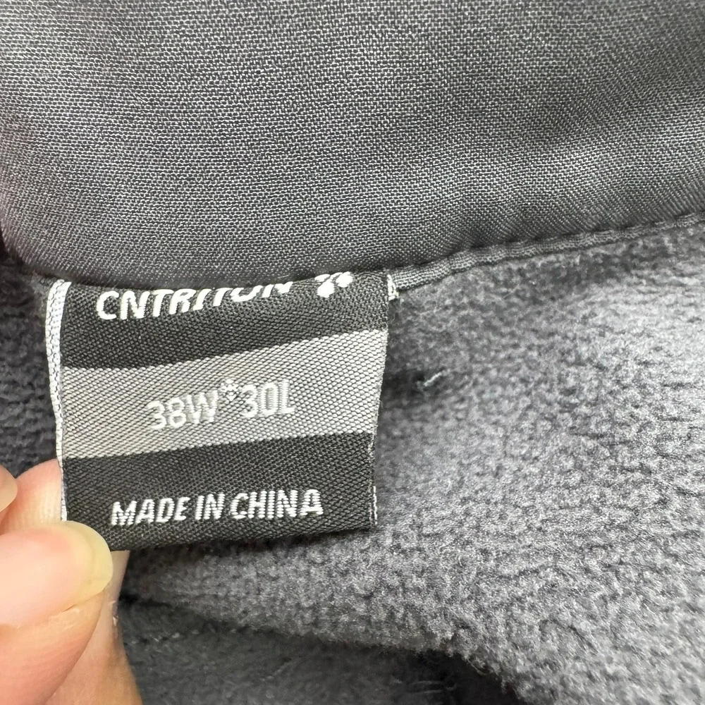 CNTRITION‎ Pants Men's 38W 30L Gray Softshell Fleece Water Resistant Hiking
